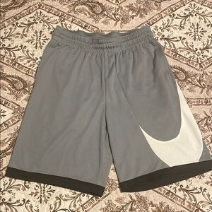Nike Gray and White Athletic Shorts Moisture-Wicking Comfort